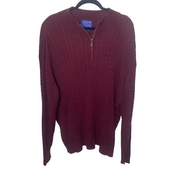 Vtg Pendleton Pima Coton Sweater Mens XL Pullover Fisherman Cable Knit‎ - Picture 3 of 10